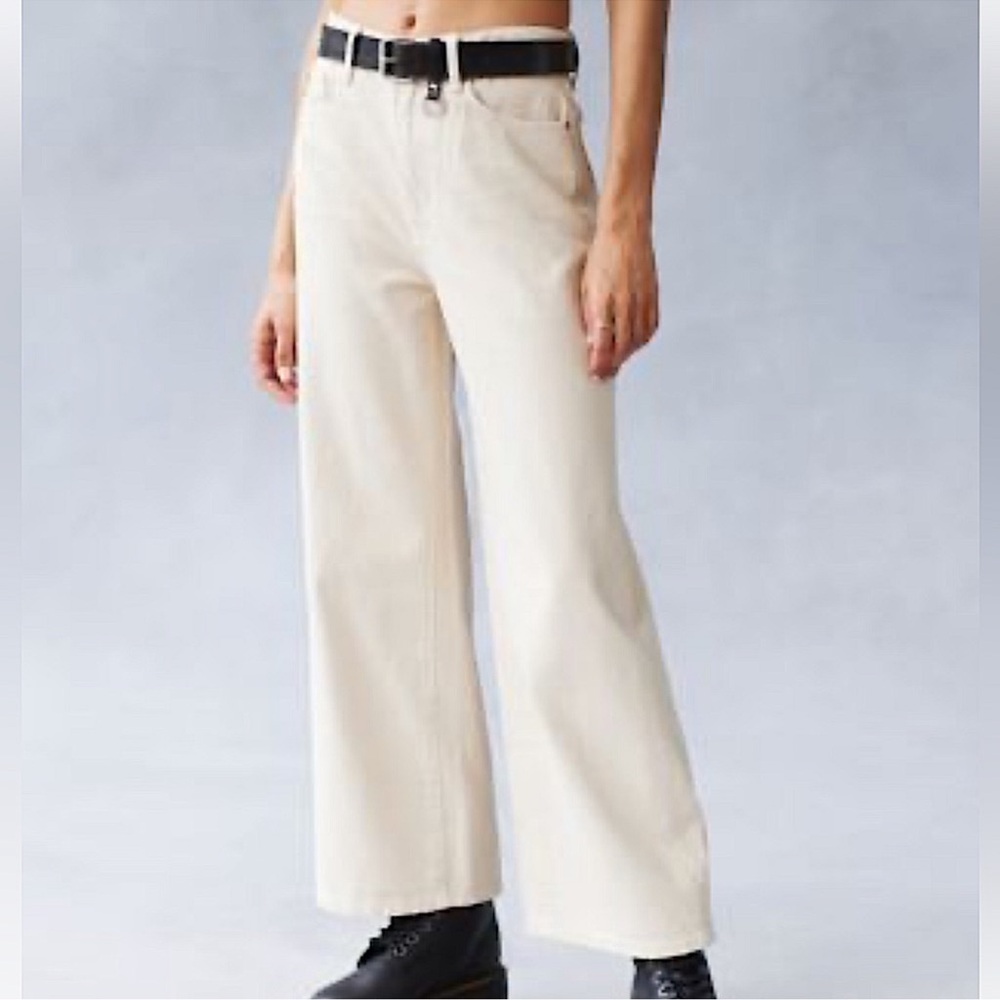 BDG Wide Leg Flare Jeans in Cream
